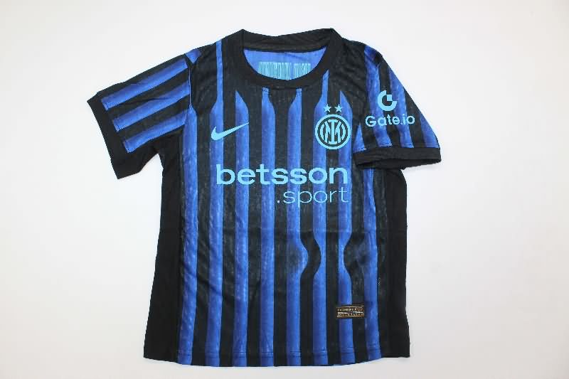 Inter Milan 25/26 Kids Home Soccer Jersey And Shorts (Player)