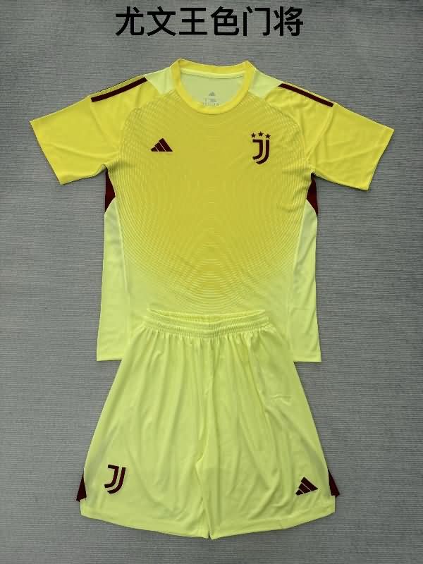 Juventus 25/26 Kids Goalkeeper Yellow Soccer Jersey And Shorts Juventus 25/26 Kids Goalkeeper Yellow Soccer Jersey And Shorts
