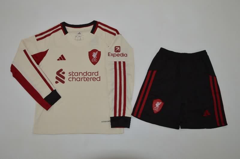 Liverpool 25/26 Kids Away Long Sleeve Soccer Jersey And Shorts Liverpool 25/26 Kids Away Long Sleeve Soccer Jersey And Shorts