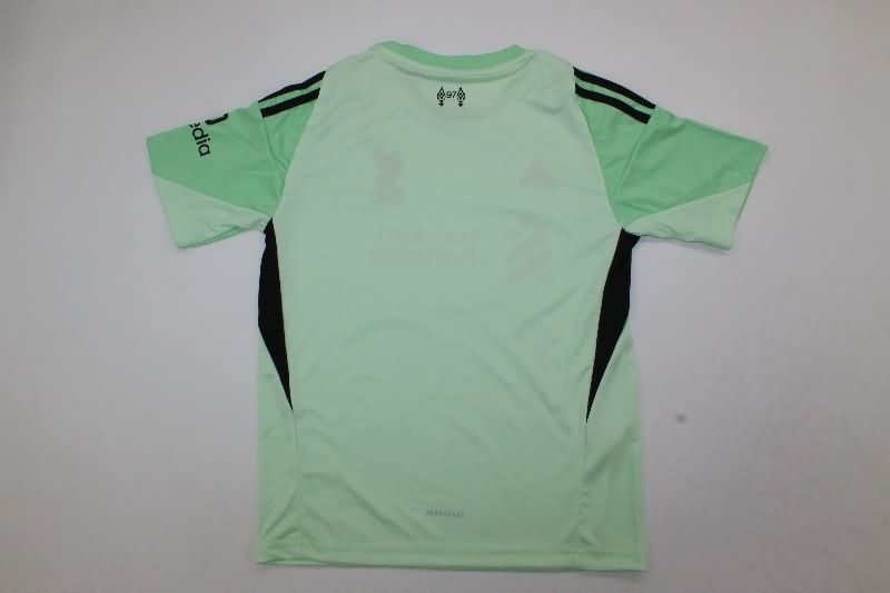 Liverpool 25/26 Kids Goalkeeper Green Soccer Jersey And Shorts