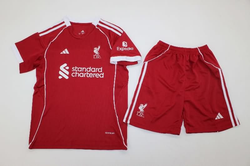 Liverpool 25/26 Kids Home Soccer Jersey And Shorts Liverpool 25/26 Kids Home Soccer Jersey And Shorts