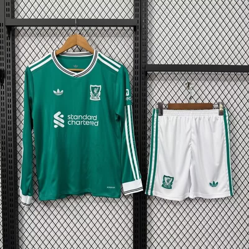 Liverpool 25/26 Kids Third Long Sleeve Soccer Jersey And Shorts Liverpool 25/26 Kids Third Long Sleeve Soccer Jersey And Shorts