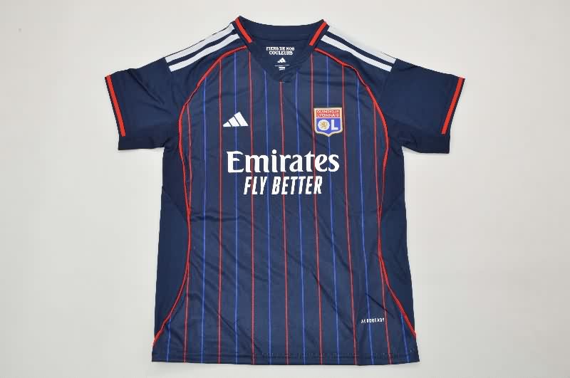 Lyon 25/26 Kids Away Soccer Jersey And Shorts