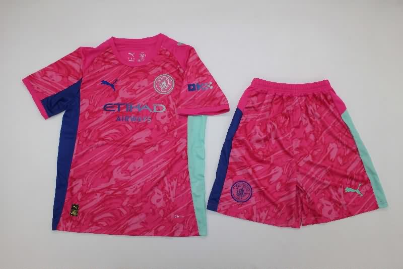 Manchester City 25/26 Kids Goalkeeper Pink Soccer Jersey And Shorts Manchester City 25/26 Kids Goalkeeper Pink Soccer Jersey And Shorts