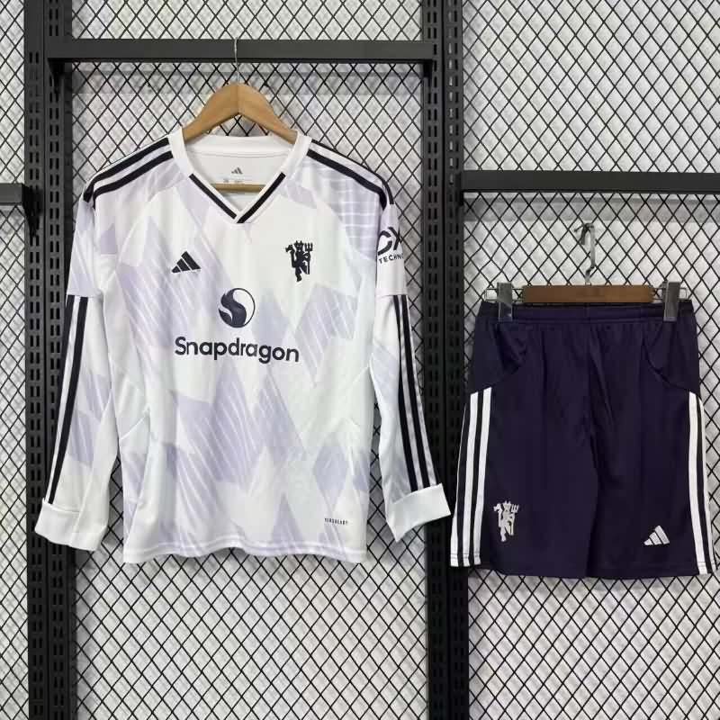 Manchester United 25/26 Kids Away Long Sleeve Soccer Jersey And Shorts Manchester United 25/26 Kids Away Long Sleeve Soccer Jersey And Shorts