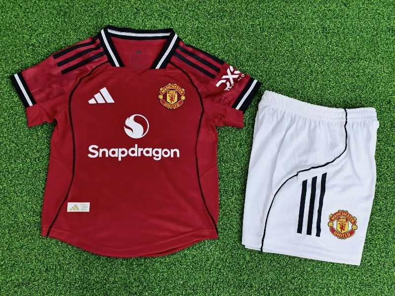 Manchester United 25/26 Kids Home Soccer Jersey And Shorts (Player) Manchester United 25/26 Kids Home Soccer Jersey And Shorts (Player)