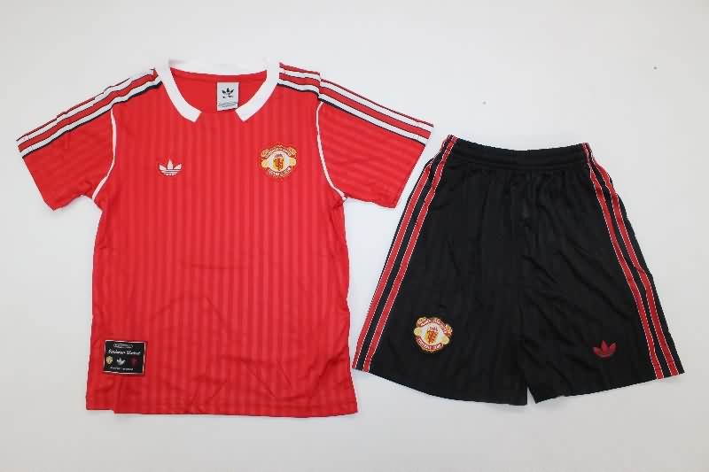 Manchester United 25/26 Kids Red Soccer Jersey And Shorts Manchester United 25/26 Kids Red Soccer Jersey And Shorts