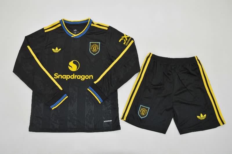 Manchester United 25/26 Kids Third Long Sleeve Soccer Jersey And Shorts Manchester United 25/26 Kids Third Long Sleeve Soccer Jersey And Shorts