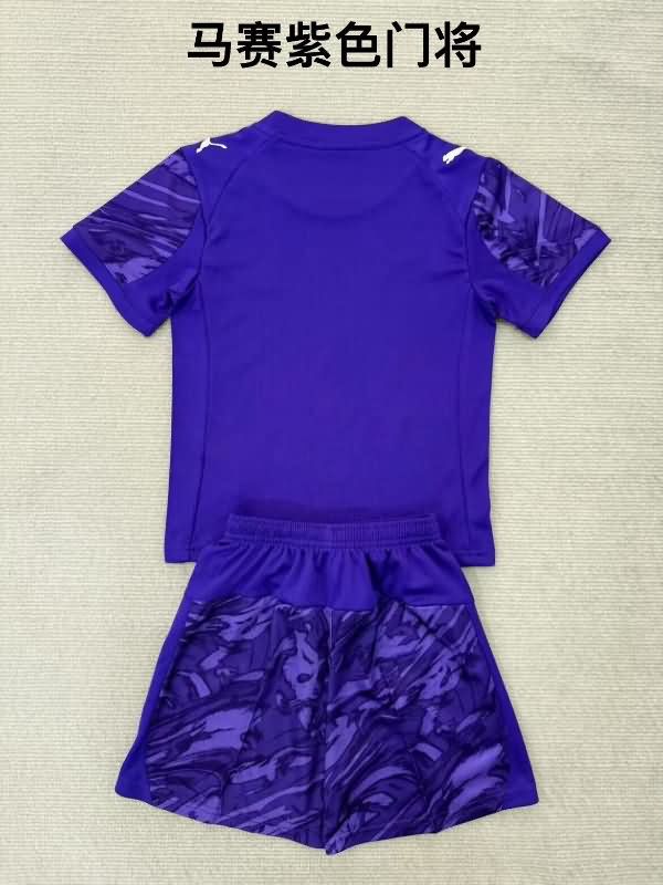 Marseilles 25/26 Kids Goalkeeper Purple Soccer Jersey And Shorts