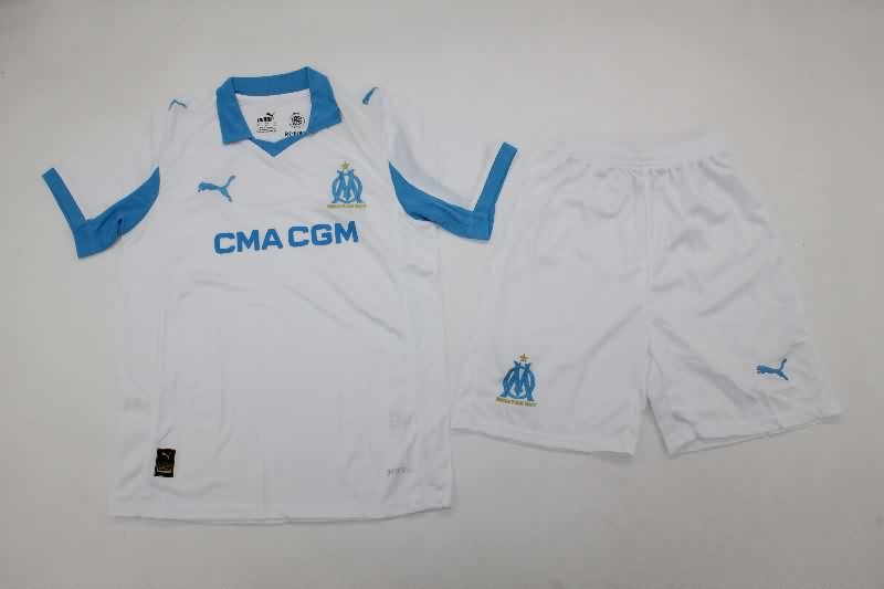 Marseilles 25/26 Kids Home Soccer Jersey And Shorts Marseilles 25/26 Kids Home Soccer Jersey And Shorts