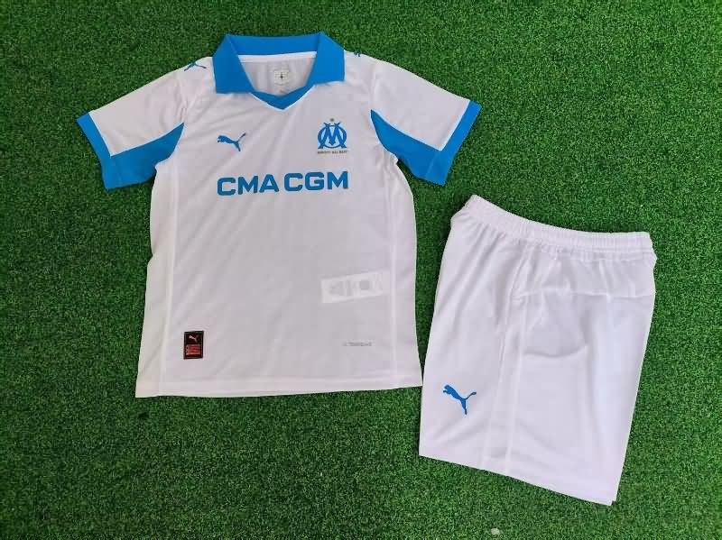 Marseilles 25/26 Kids Home Soccer Jersey And Shorts (Player) Marseilles 25/26 Kids Home Soccer Jersey And Shorts (Player)