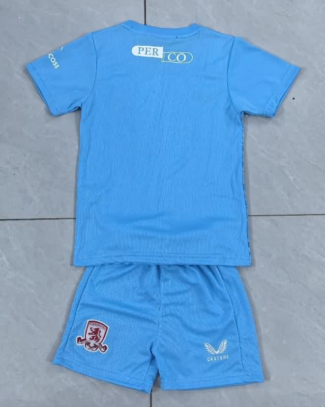 Middlesbrough 25/26 Kids Goalkeeper Blue Soccer Jersey And Shorts