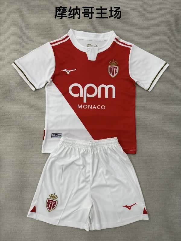Monaco 25/26 Kids Home Soccer Jersey And Shorts Monaco 25/26 Kids Home Soccer Jersey And Shorts