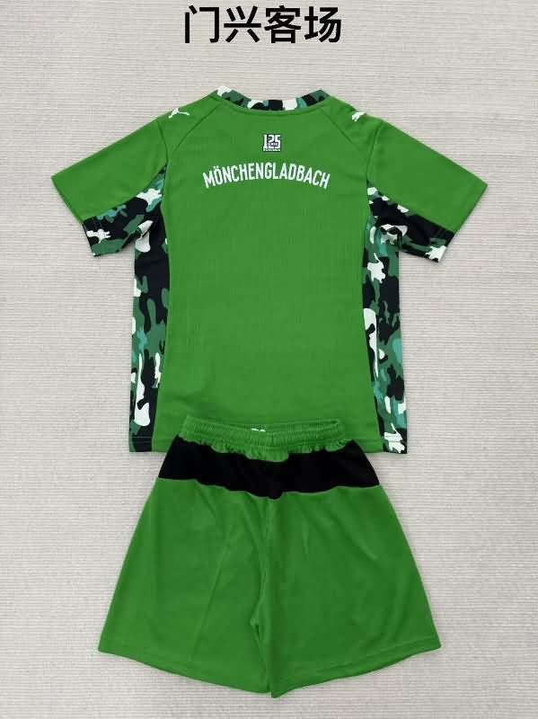 Monchengladbach 25/26 Kids Away Soccer Jersey And Shorts