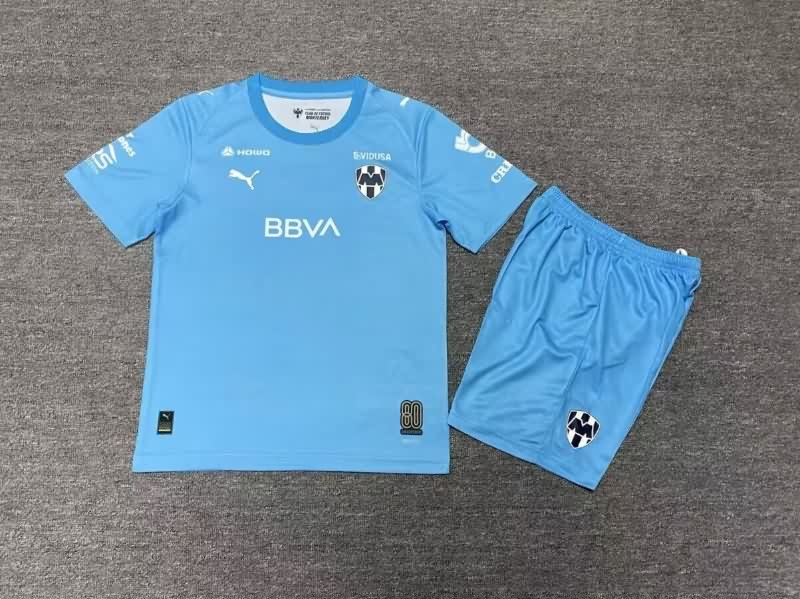 Monterrey 25/26 Kids Goalkeeper Blue Soccer Jersey And Shorts Monterrey 25/26 Kids Goalkeeper Blue Soccer Jersey And Shorts