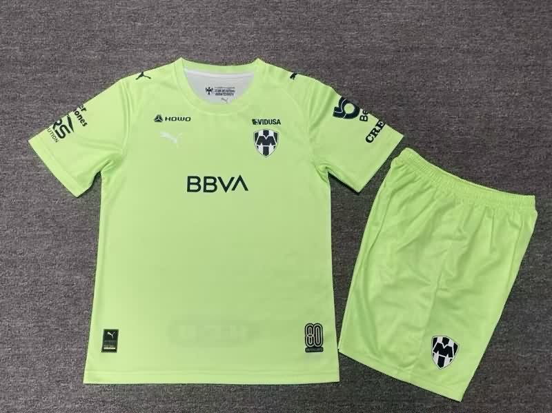 Monterrey 25/26 Kids Goalkeeper Green Soccer Jersey And Shorts Monterrey 25/26 Kids Goalkeeper Green Soccer Jersey And Shorts