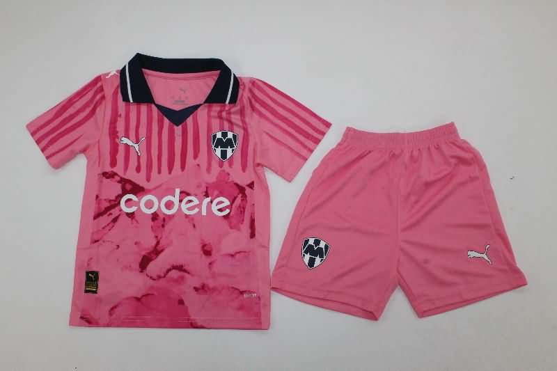 Monterrey 2025 Kids Club World Cup Goalkeeper Pink Soccer Jersey And Shorts Monterrey 2025 Kids Club World Cup Goalkeeper Pink Soccer Jersey And Shorts