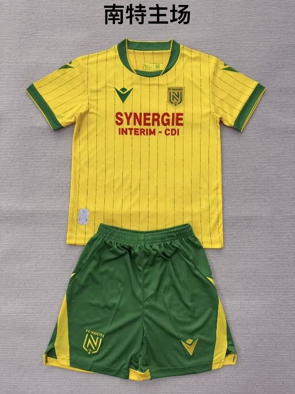 Nantes FC 25/26 Kids Home Soccer Jersey And Shorts Nantes FC 25/26 Kids Home Soccer Jersey And Shorts