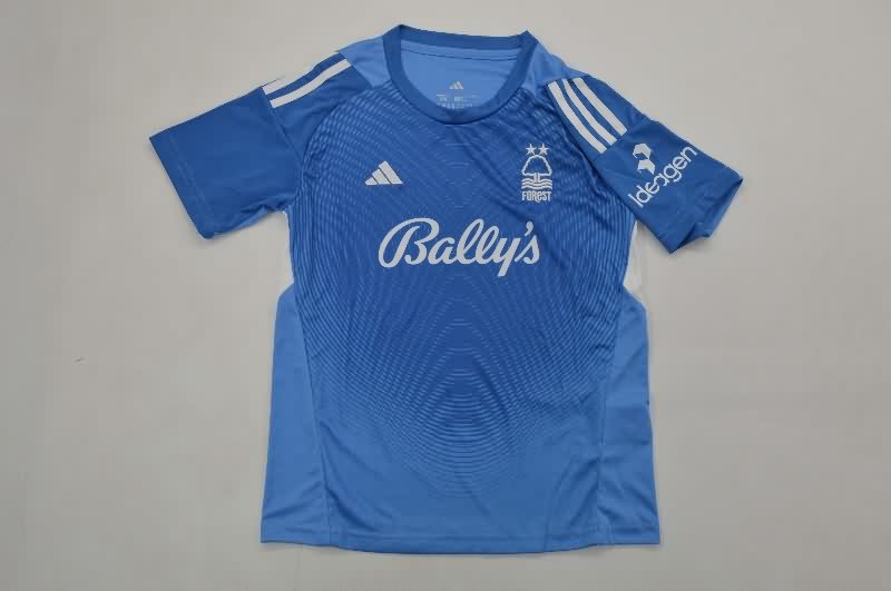Nottingham Forest 25/26 Kids Goalkeeper Blue Soccer Jersey And Shorts