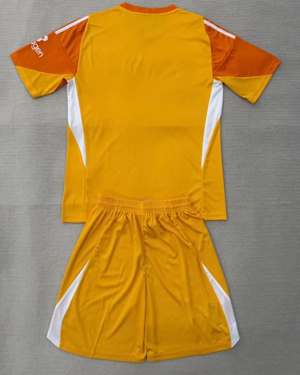 Nottingham Forest 25/26 Kids Goalkeeper Orange Soccer Jersey And Shorts