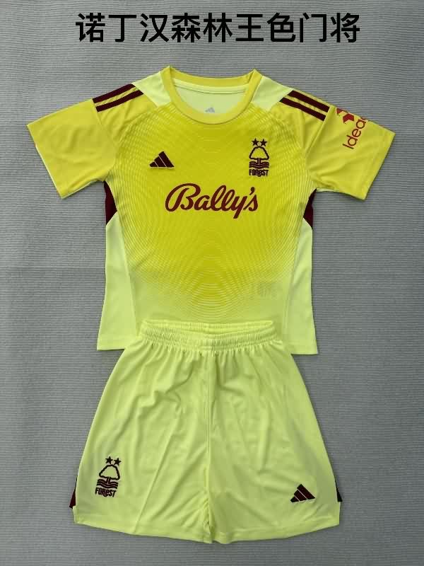 Nottingham Forest 25/26 Kids Goalkeeper Yellow Soccer Jersey And Shorts Nottingham Forest 25/26 Kids Goalkeeper Yellow Soccer Jersey And Shorts