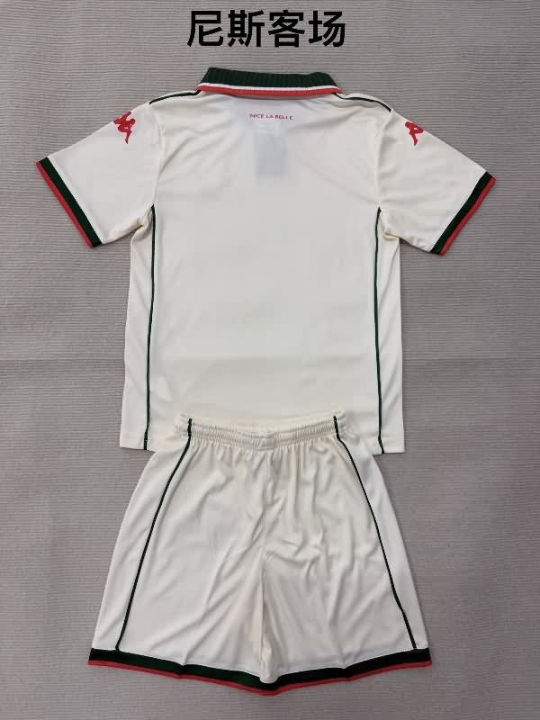 OGC Nice 25/26 Kids Away Soccer Jersey And Shorts