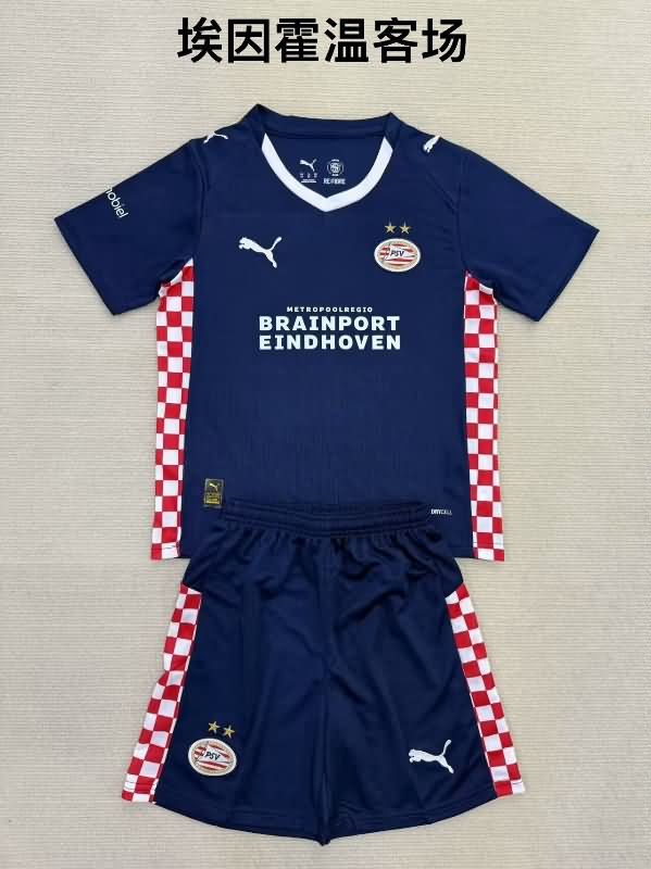 PSV Eindhoven 25/26 Kids Away Soccer Jersey And Shorts PSV Eindhoven 25/26 Kids Away Soccer Jersey And Shorts
