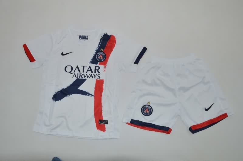 Paris St Germain 25/26 Kids Away Soccer Jersey And Shorts Paris St Germain 25/26 Kids Away Soccer Jersey And Shorts
