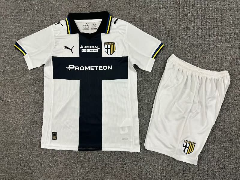 Parma 25/26 Kids Home Soccer Jersey And Shorts Parma 25/26 Kids Home Soccer Jersey And Shorts