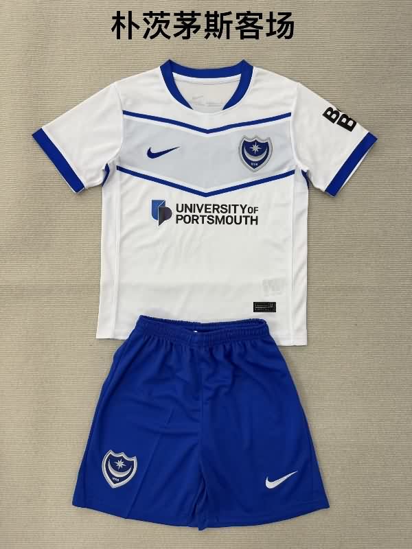Portsmouth 25/26 Kids Away Soccer Jersey And Shorts Portsmouth 25/26 Kids Away Soccer Jersey And Shorts