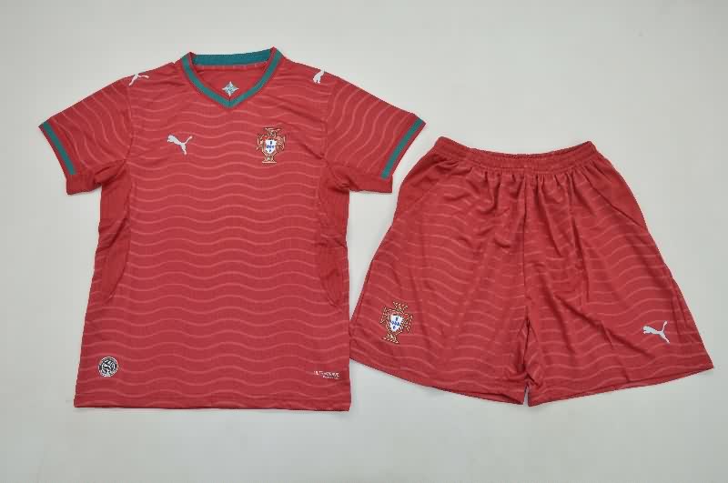 Portugal 2026 Kids World Cup Home Soccer Jersey And Shorts Portugal 2026 Kids World Cup Home Soccer Jersey And Shorts