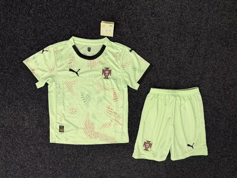 Portugal 2025 Kids Female EURO Away Soccer Jersey And Shorts Portugal 2025 Kids Female EURO Away Soccer Jersey And Shorts