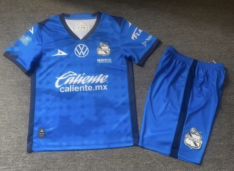 Puebla 25/26 Kids Goalkeeper Dark Blue Soccer Jersey And Shorts Puebla 25/26 Kids Goalkeeper Dark Blue Soccer Jersey And Shorts