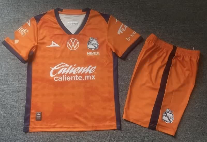 Puebla 25/26 Kids Goalkeeper Orange Soccer Jersey And Shorts Puebla 25/26 Kids Goalkeeper Orange Soccer Jersey And Shorts