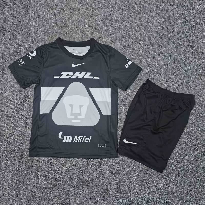 Pumas UNAM 25/26 Kids Goalkeeper Black Soccer Jersey And Shorts Pumas UNAM 25/26 Kids Goalkeeper Black Soccer Jersey And Shorts
