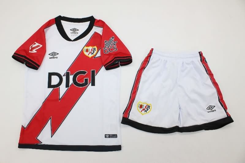 Rayo Vallecano 25/26 Kids Home Soccer Jersey And Shorts Rayo Vallecano 25/26 Kids Home Soccer Jersey And Shorts