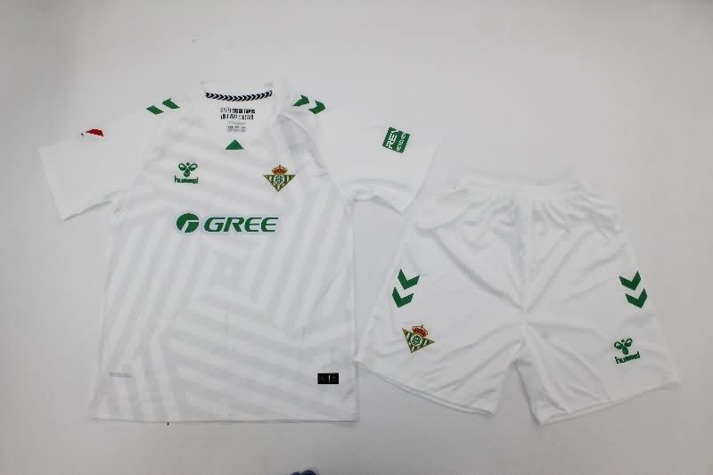 Real Betis 25/26 Kids Goalkeeper White Soccer Jersey And Shorts Real Betis 25/26 Kids Goalkeeper White Soccer Jersey And Shorts