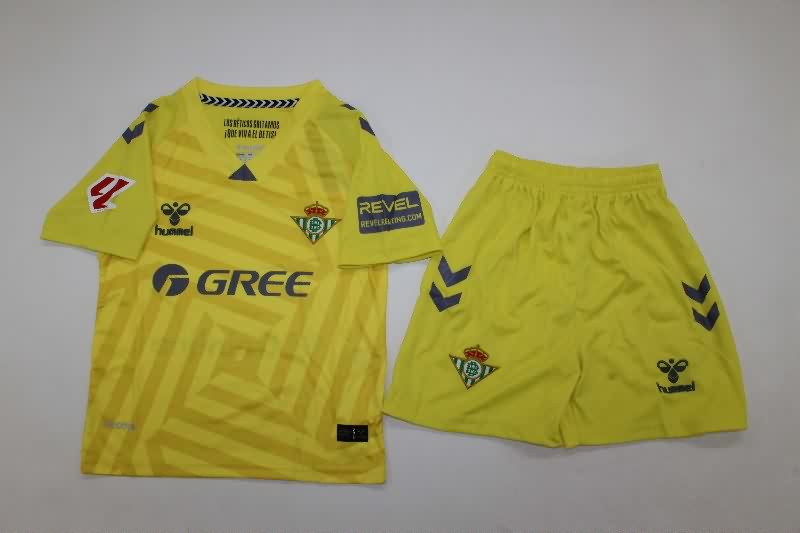 Real Betis 25/26 Kids Goalkeeper Yellow Soccer Jersey And Shorts Real Betis 25/26 Kids Goalkeeper Yellow Soccer Jersey And Shorts