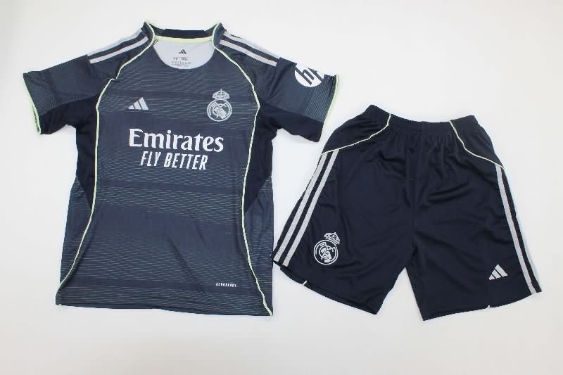 Real Madrid 25/26 Kids Away Soccer Jersey And Shorts Real Madrid 25/26 Kids Away Soccer Jersey And Shorts