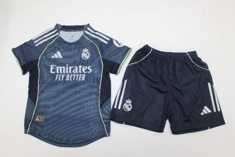 Real Madrid 25/26 Kids Away Soccer Jersey And Shorts (Player) Real Madrid 25/26 Kids Away Soccer Jersey And Shorts (Player)