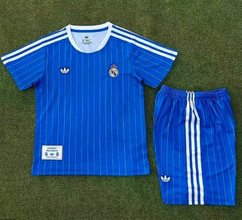 Real Madrid 25/26 Kids Blue Soccer Jersey And Shorts Real Madrid 25/26 Kids Blue Soccer Jersey And Shorts