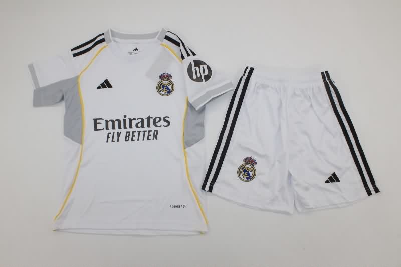 Real Madrid 25/26 Kids Home Soccer Jersey And Shorts Real Madrid 25/26 Kids Home Soccer Jersey And Shorts