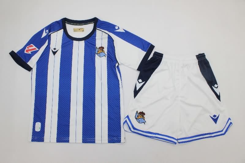 Real Sociedad 25/26 Kids Home Soccer Jersey And Shorts Real Sociedad 25/26 Kids Home Soccer Jersey And Shorts