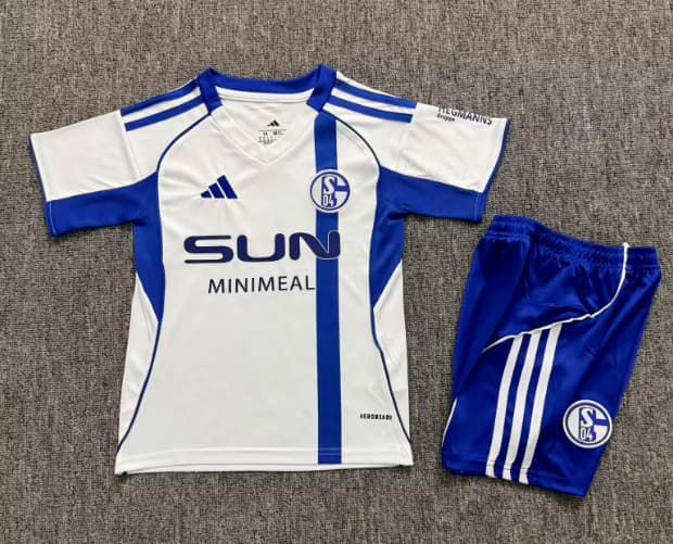 Schalke 04 25/26 Kids Away Soccer Jersey And Shorts Schalke 04 25/26 Kids Away Soccer Jersey And Shorts