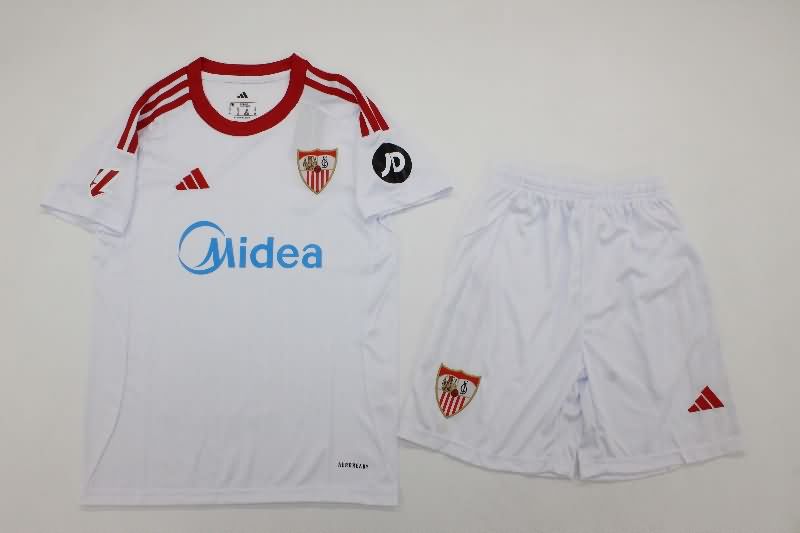 Sevilla 25/26 Kids Home Soccer Jersey And Shorts Sevilla 25/26 Kids Home Soccer Jersey And Shorts