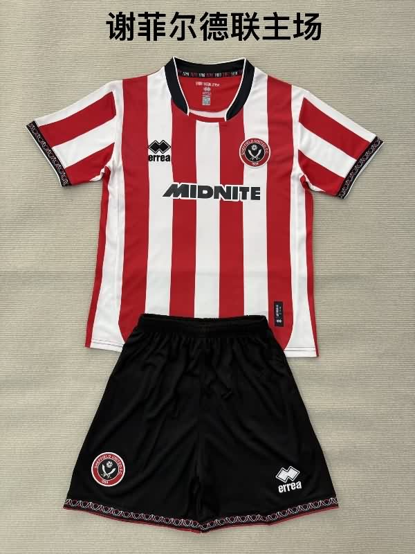 Sheffield United 25/26 Kids Home Soccer Jersey And Shorts Sheffield United 25/26 Kids Home Soccer Jersey And Shorts