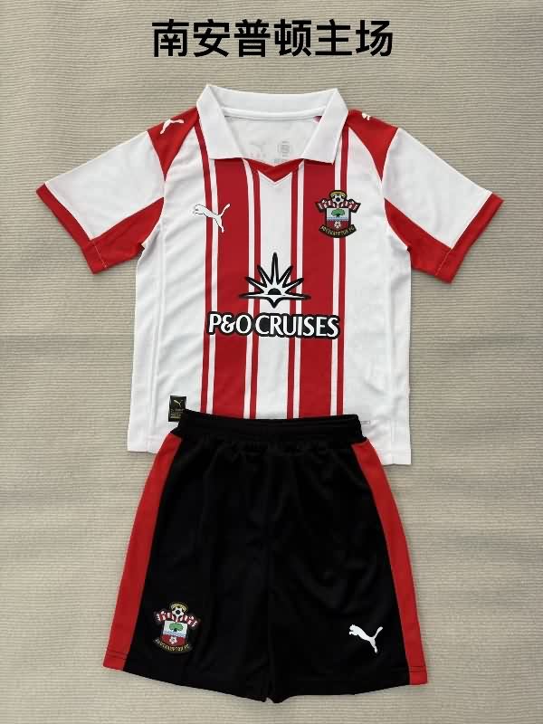 Southampton 25/26 Kids Home Soccer Jersey And Shorts Southampton 25/26 Kids Home Soccer Jersey And Shorts