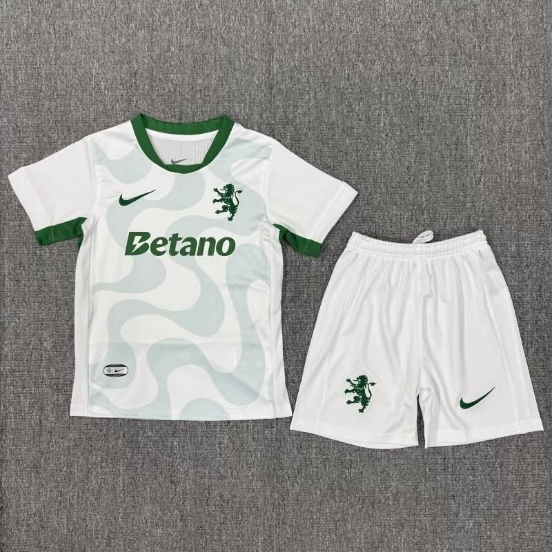 Sporting Lisbon 25/26 Kids Away Soccer Jersey And Shorts Sporting Lisbon 25/26 Kids Away Soccer Jersey And Shorts