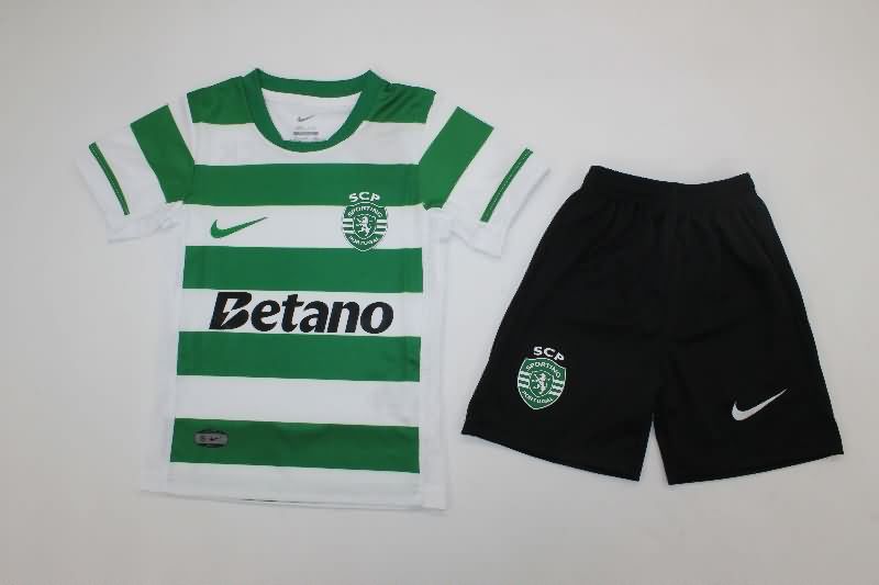Sporting Lisbon 25/26 Kids Home Soccer Jersey And Shorts Sporting Lisbon 25/26 Kids Home Soccer Jersey And Shorts