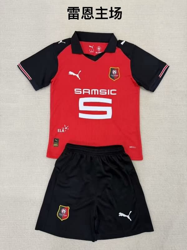 Stade Rennais 25/26 Kids Home Soccer Jersey And Shorts Stade Rennais 25/26 Kids Home Soccer Jersey And Shorts